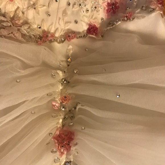 pink/white off-shoulder quinceanera ball dress - Picture 9 of 16